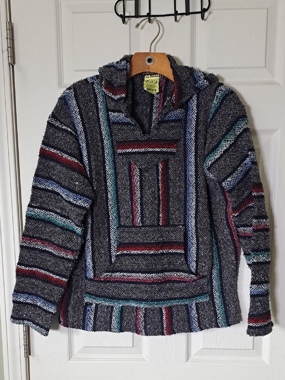 Frank's Baja Southwestern Mexican Pullover Hooded Texture Blanket Skater Hoodie